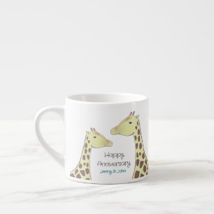 Giraffe Couple Wedding Anniversary Espresso Cup