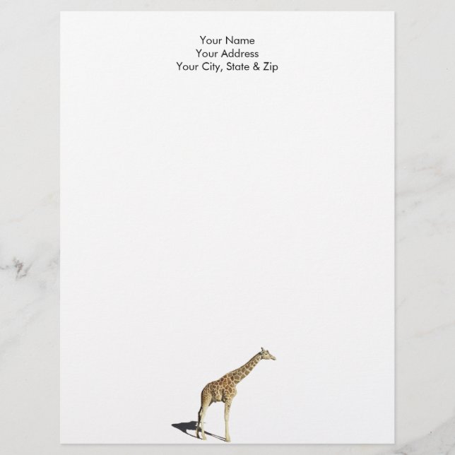 Giraffe Custom Letterhead (Front)