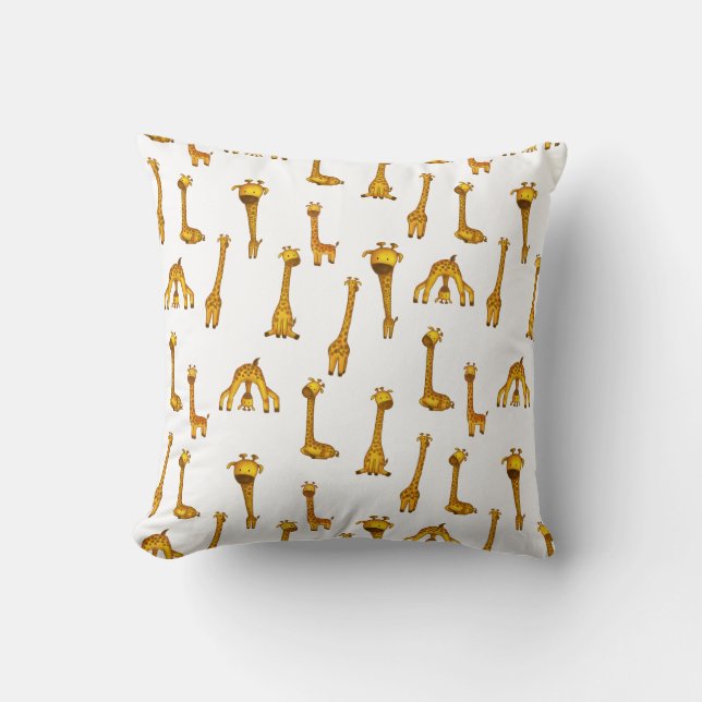 Giraffe Cute Safari Animal Pattern Cushion (Front)