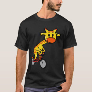Giraffe Cyclist Bicycle Safari Africa Riding A Bik T-Shirt