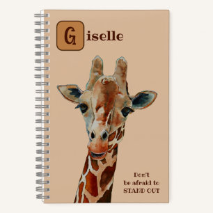 Giraffe das Safari Tier Aquarell  Notebook