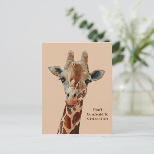 Giraffe das Safari Tier Aquarell  Postcard