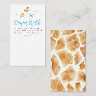 Giraffe Diaper Raffle Baby Shower Tickets Enclosure Card