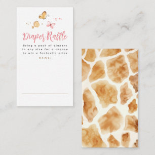 Giraffe Diaper Raffle Baby Shower Tickets Enclosure Card