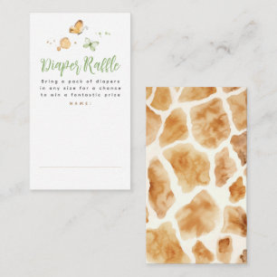 Giraffe Diaper Raffle Baby Shower Tickets Enclosure Card