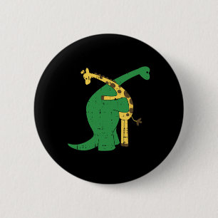Giraffe Dinosaur Hug Love Dino Animals Safari Hall 6 Cm Round Badge