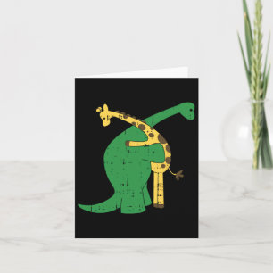 Giraffe Dinosaur Hug Love Dino Animals Safari Hall Card