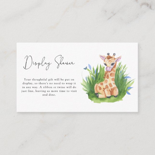Giraffe - Display shower Enclosure Card (Front)