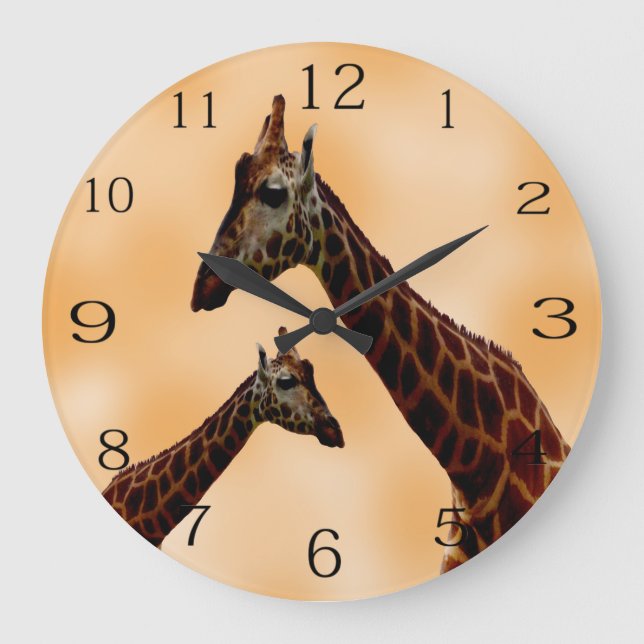Giraffe Double Trouble,   Large Clock (Front)