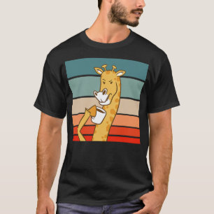 Giraffe Drinking Coffee Drink T-Shirt