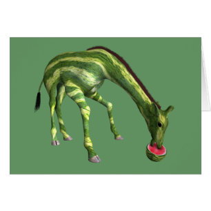 Giraffe Eating Watermelon