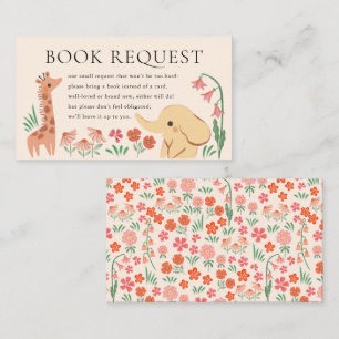 Giraffe Elephant Jungle Zoo Animal Book Request Enclosure Card