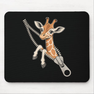 Giraffe Emerging From A Zipper Mouse Pad