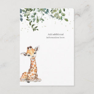 Giraffe Eucalyptus Baby Shower Enclosure Card