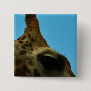 giraffe eye 15 cm square badge