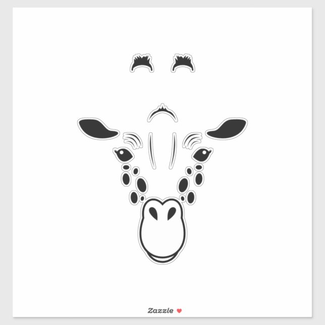 Giraffe Face Silhouette (Sheet)