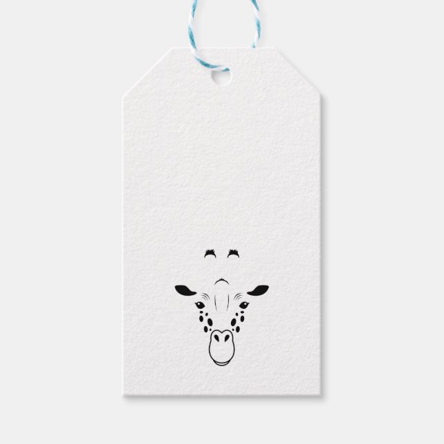 Giraffe Face Silhouette Gift Tags (Front)