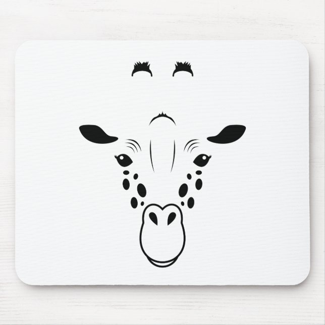 Giraffe Face Silhouette Mouse Pad (Front)