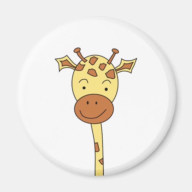 Giraffe Facing Forwards. Cartoon. Magnet (Front)