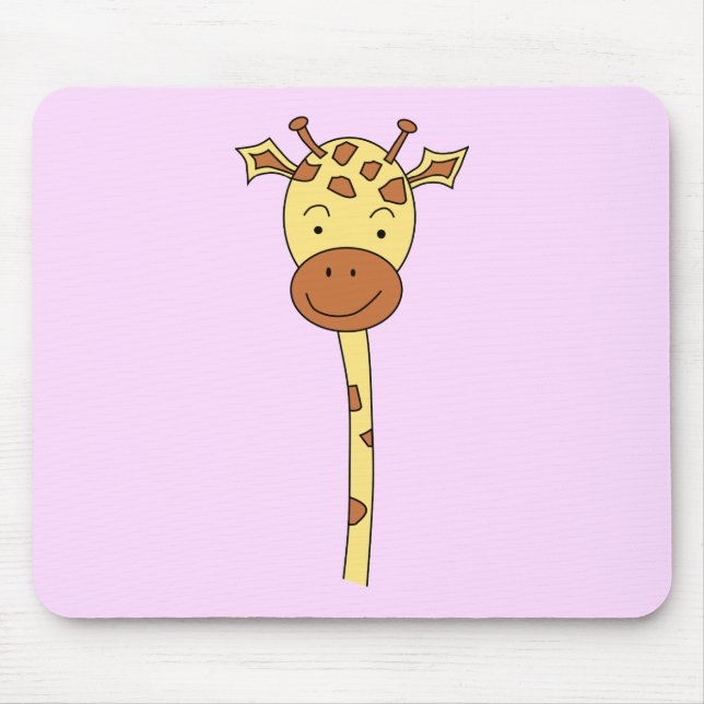 Giraffe Facing Forwards. Cartoon. Mouse Pad (Front)