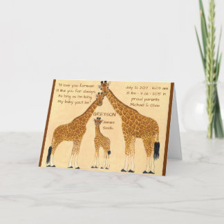 Giraffe Family - Birth Announcement