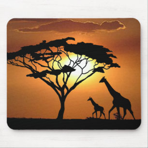 giraffe family mouse pad