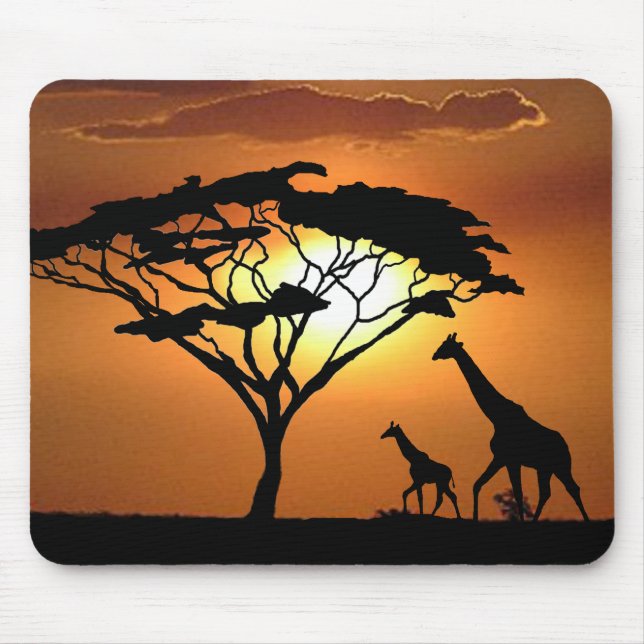 giraffe family mouse pad (Front)
