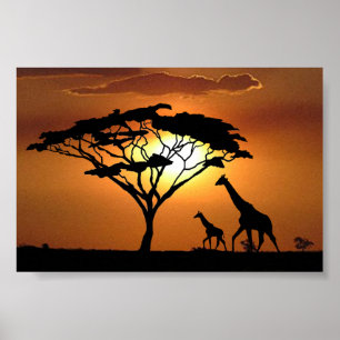 giraffe family poster