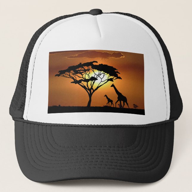 giraffe family trucker hat (Front)