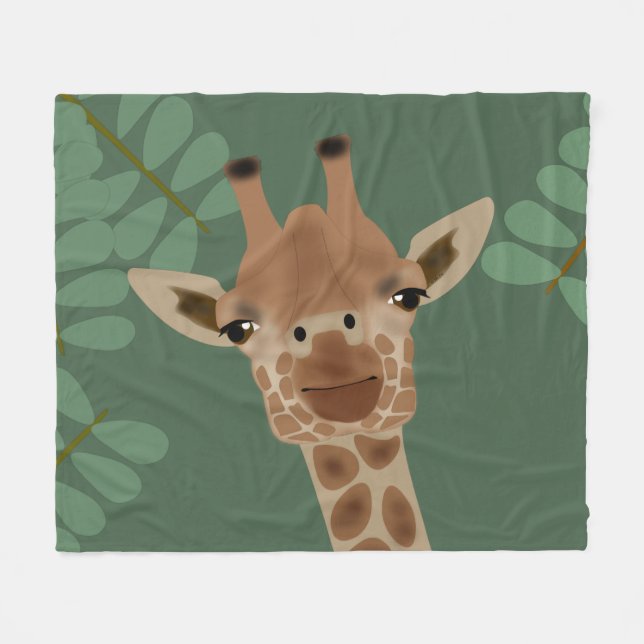 Giraffe Fleece Blanket (Front (Horizontal))