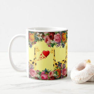 Giraffe Floral Yellow Mug