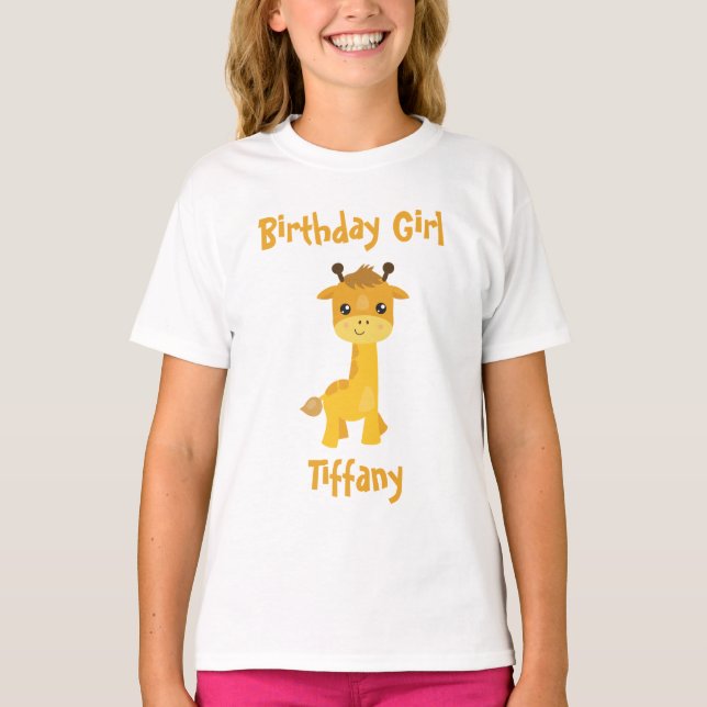 Giraffe for Birthday Girl T-Shirt (Front)