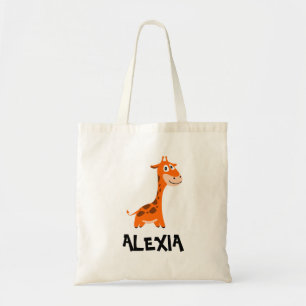 Giraffe for Safari Birthday Personalised Tote Bag