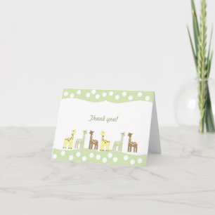 Giraffe Friends Baby Shower Thank You Note neutral