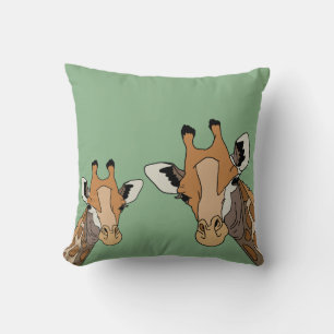 Giraffe Funny Green Cushion