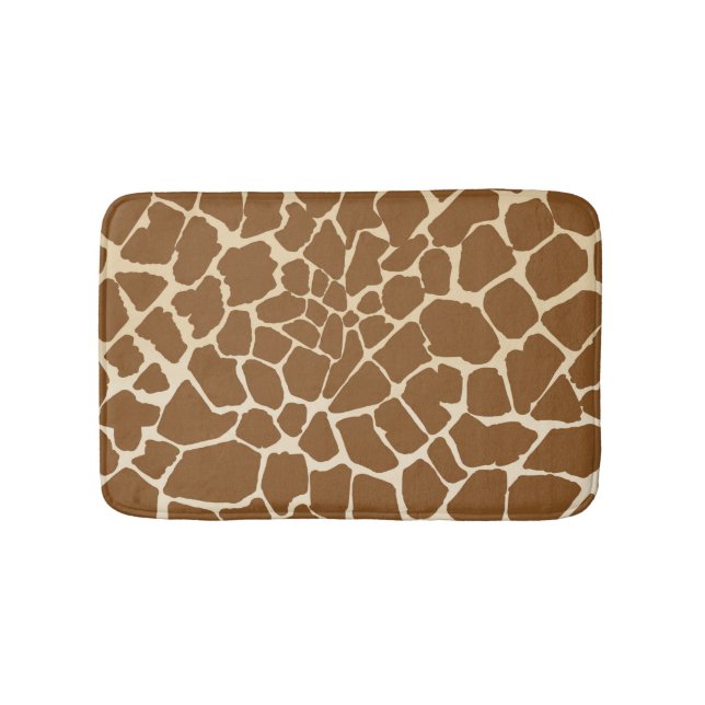 Giraffe Fur Pattern Print  Bath Mat (Front)