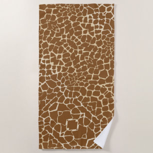 Giraffe Fur Pattern Print Beach Towel