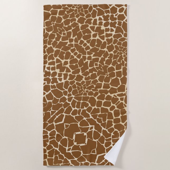 Giraffe Fur Pattern Print  Beach Towel (Front)