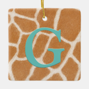 Giraffe Fur Personalised Monogram & Message Kids Ceramic Ornament