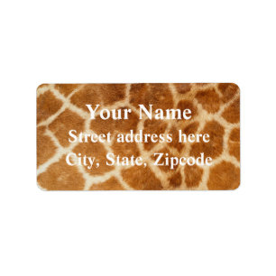 Giraffe Fur Print Label
