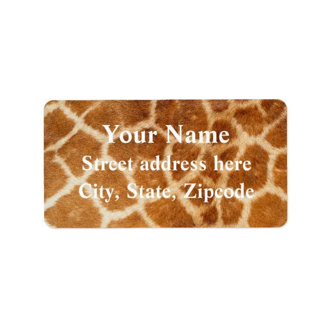 Giraffe Fur Print Label (Front)