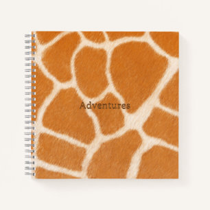 Giraffe Fur Realistic Animal Print Personalised Notebook