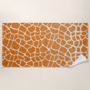 Giraffe Fur Realistic Exotic Animal Print Luxury Beach Towel