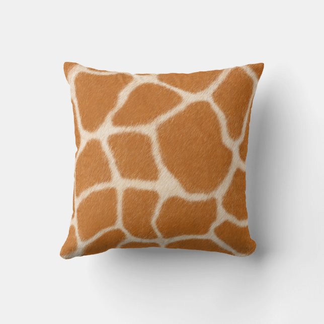 Giraffe Fur Realistic Spotted Wild Animal Small Cushion (Back)