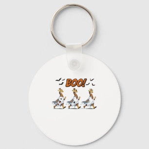 Giraffe Ghost Parade Halloween BOO! � Funny Spooky Key Ring