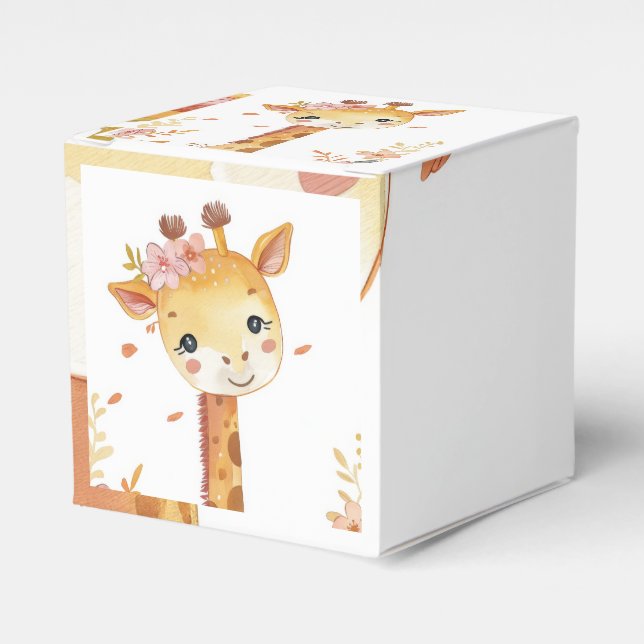 "Giraffe Gift Cube Box" Favour Box (Front Side)