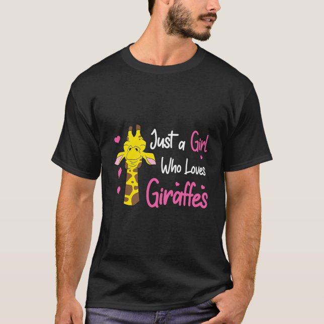 Giraffe Girl Just A Girl Who Loves Giraffes T-Shirt (Front)