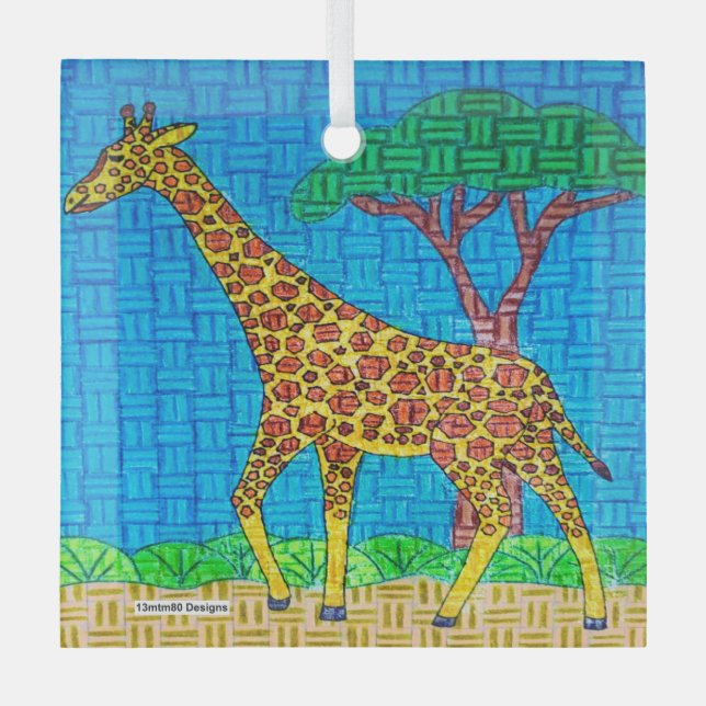 Giraffe - Glass Ornament (Front)