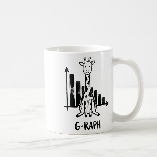 Giraffe Graph Statistics Math Teacher Pun  Coffee Mug (Right)