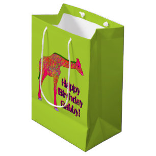 Giraffe, green-Paper Gift Bag, medium Bag